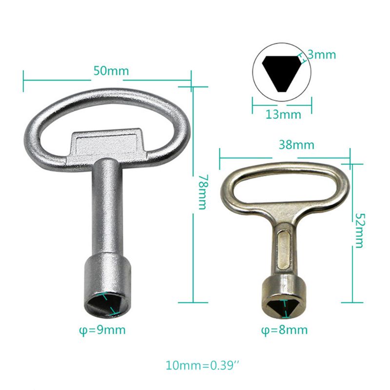 MS705 Electrical Cupboard Box Elevator Cabinet Key Universal Triangle Key Wrench Train Switch Panel Lock Key
