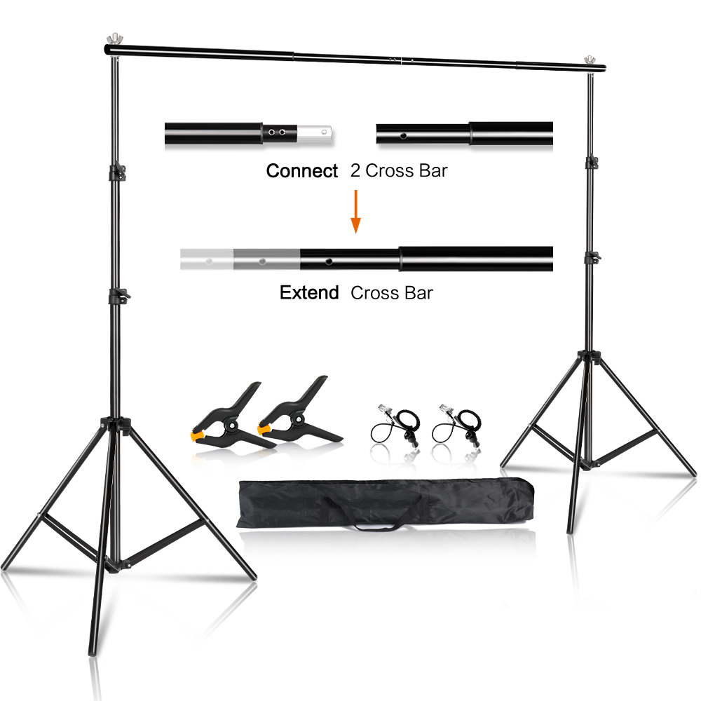 Kit de soporte de fondo de fotografía, sistema de soporte de fondos con soporte ajustable para estudio fotográfico, marco de pantalla de croma verde