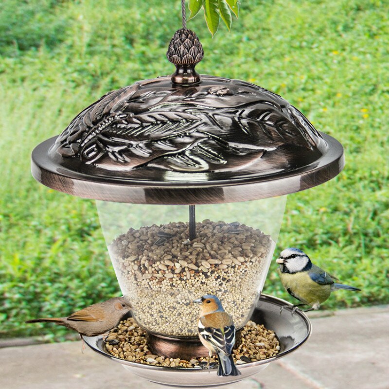 Wild hanging transparent bird feeder automatic cutting villa balcony outdoor garden bird guide bird supplies ZP12181939