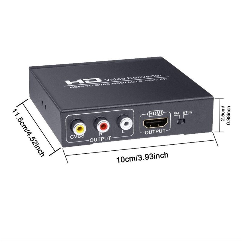HDMI-compatible to RCA HDMI-compatible Converter 3RCA CVBS AV Composite Video Audio Adapter Support 1080P PAL NTSC