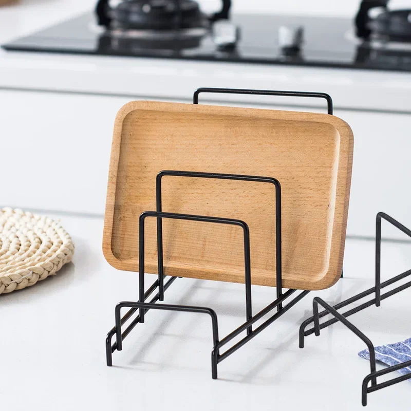 Iron Art Rack Plank Multi Layer Ruimtebesparende Organisator Snijplank Pot Deksel Platen Standhouder Opslag Voor Keuken Home Decor