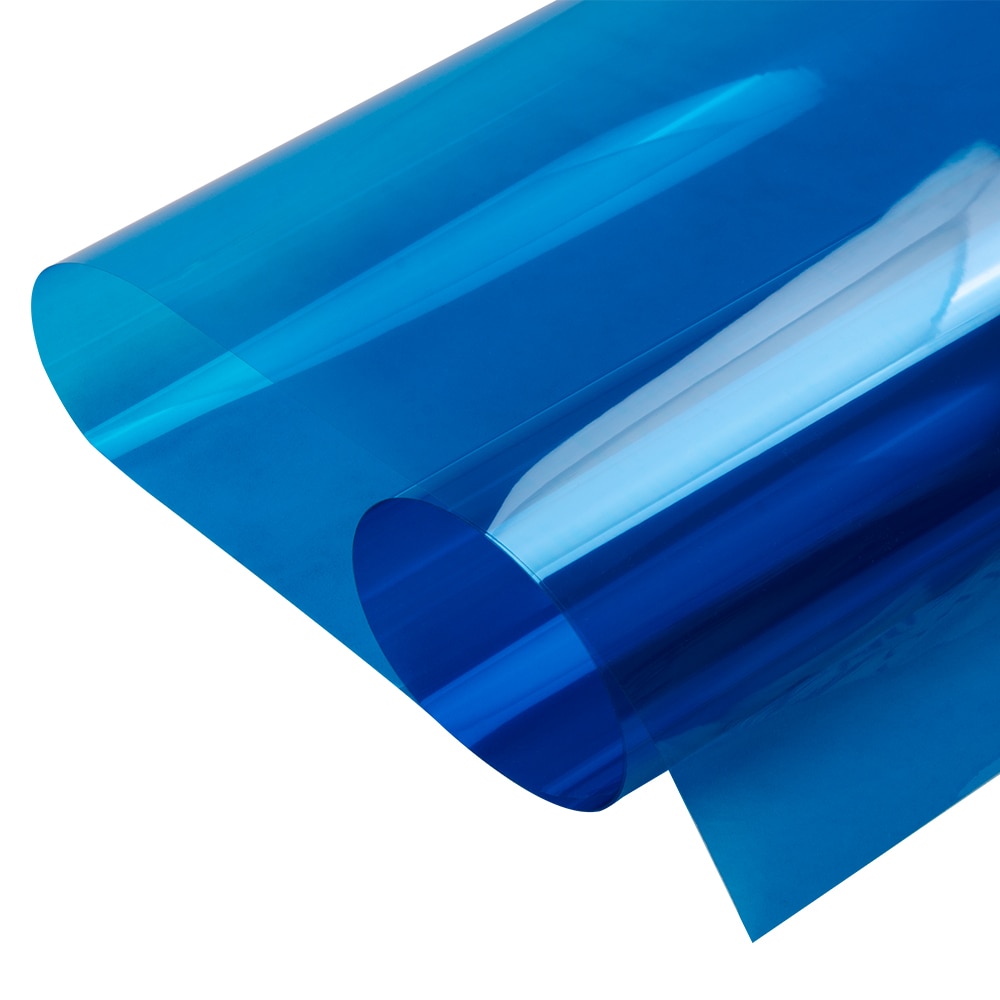 Bil bil blå dekorativ solfarvet film selvklæbende selvklæbende klistermærker hjemmekontorbygning vinduesfolier 152 x 30cm