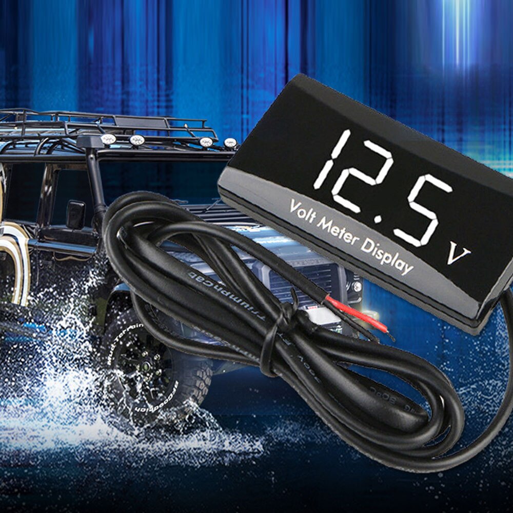 Digital LED Volt Meter Gauge 8-18V/24V For Car & Truck - 52mm With Over-Voltage Alarm