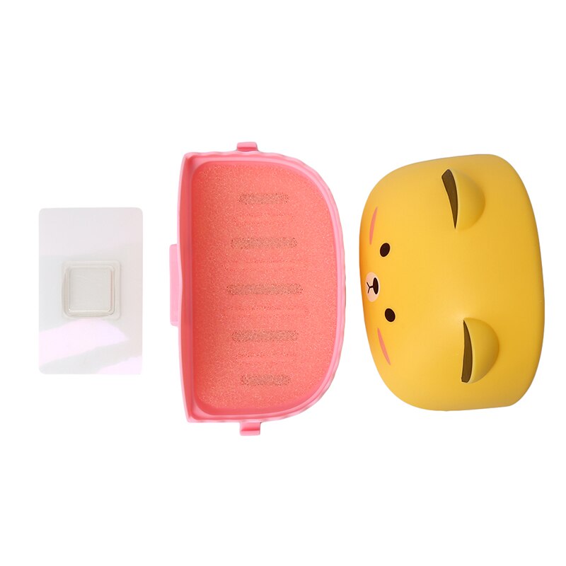 Cartoon Bathroom Rack Strong No Trace Sticker Plastic Cartoon Animal Shelf Portable Soap Dishe Holder Rack Bathroom Accessories