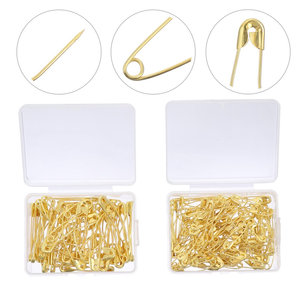 Pasador de seguridad curvo para ropa, práctico pasador de seguridad para bufanda, manualidades de tela: Golden
