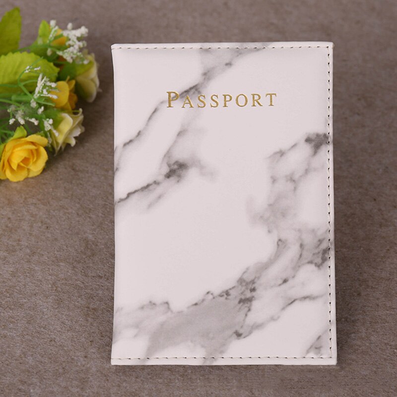 Unisex Passport Cover Marble Style Leather ID Credit Card Cover Passport Holder Women Men Packet Travel Wallet Purse Pouch: grey