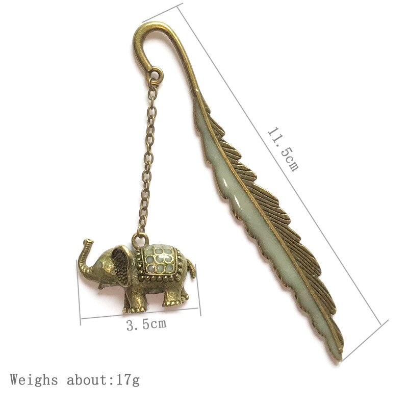 Semne de carte luminoase cu pene metalice retro student aliaj elefant floarea soarelui da nu semn de carte pentru papetărie profesorului și #39 ;