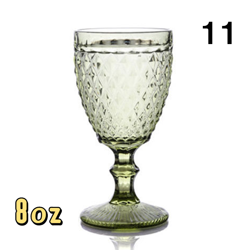 1 pz 240/300ml bicchiere da vino rosso in rilievo retrò calice bicchiere da succo bere Champagne whisky Cup decorazioni per feste di nozze: 11 small
