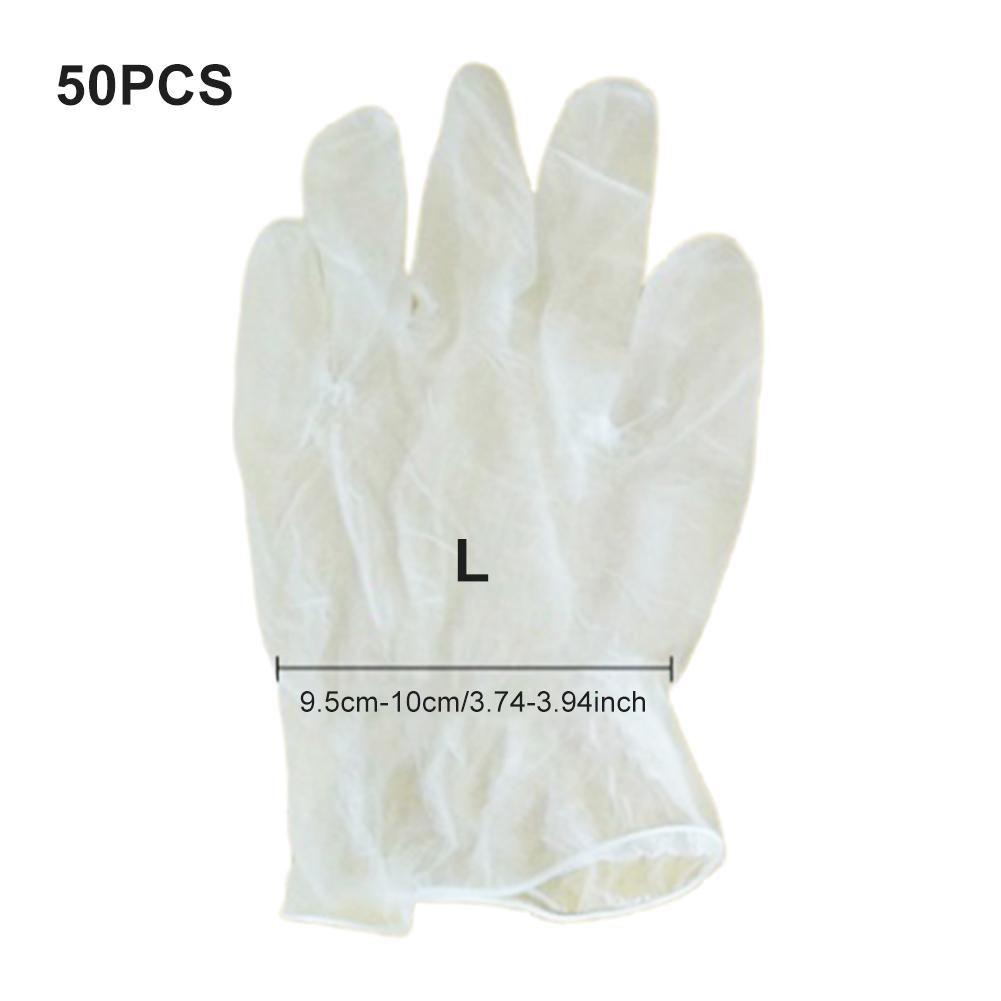 Guantes desechables antideslizantes para el hogar, manoplas antideslizantes para cocina, viaje al aire libre, PVC, 50 Uds.: L