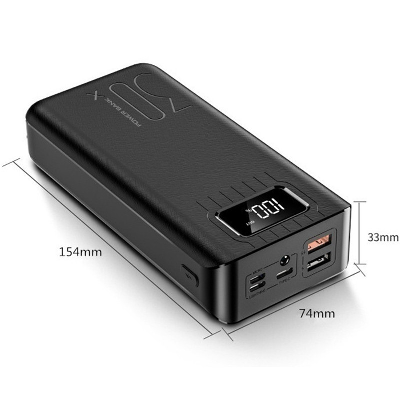 Mini 50000mah Power Bank LCD Digital Display Power Bank Dual Usb Ports Charger Portable External Battery for Smartpone