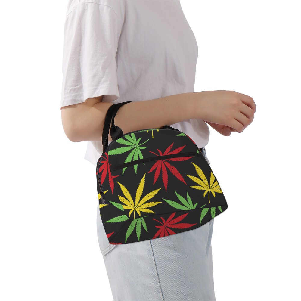 Deanfun Printing Lunch Bag Colorful Hemp Lunch Bags Cute Insulated Picnic Bag Lunch Box Women 17002