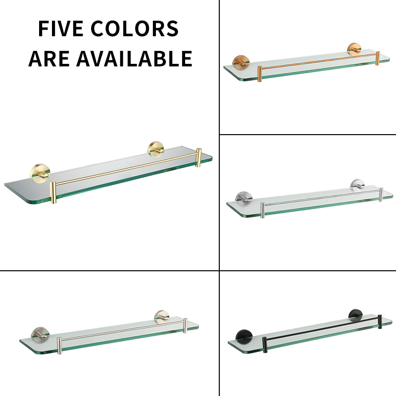 Estantes de baño de acero inoxidable, estante de almacenamiento de ducha, estante de baño de vidrio, estante de champú de montaje en pared, organizador de accesorios de baño