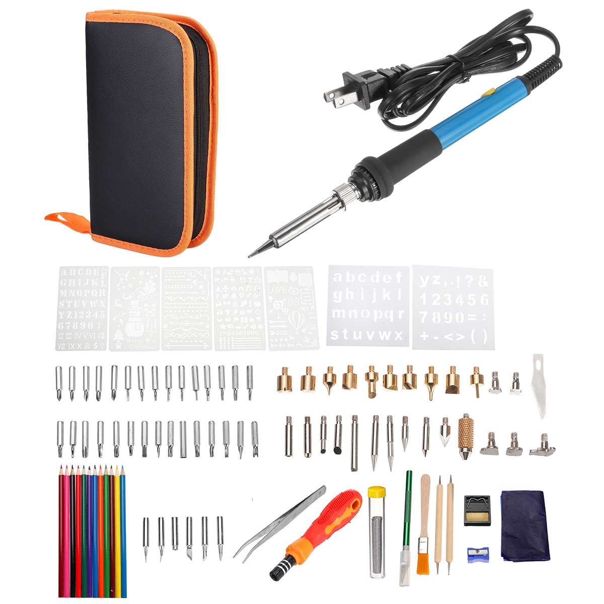 101pcs 60W Adjustable Temperature Electric Soldering Iron kit 220/110V Wood Burning Pen Rework Station Heat Pencil Repair Tools