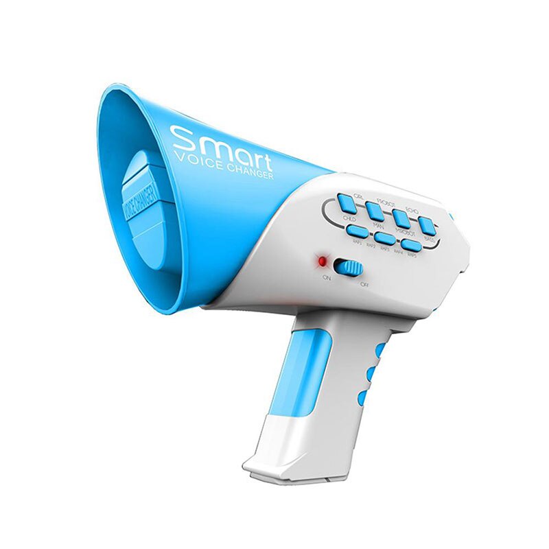 Mini bocina Juguetes Divertidos para niños 7 diferentes voces cambiador de voz inteligente altavoz niños juguete de sonido educativo cuerno que cambia de voz: Azul