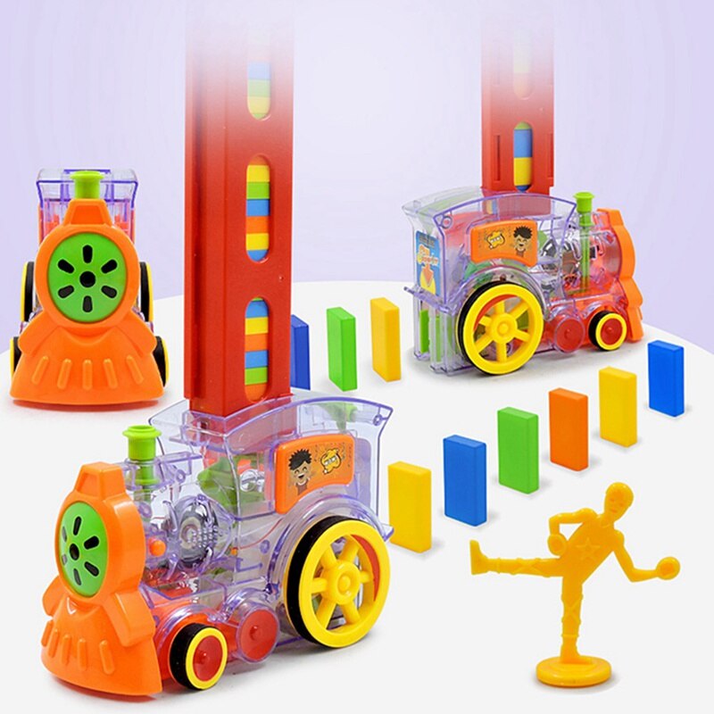 Domino Treinspeelgoedset 200 Stuks – Automatische Domino Trein – Speelgoed Voor Jongens En Meisjes Vanaf 3 Jaar – Ideaal Voor Creatief Bouwen En Spelplezier