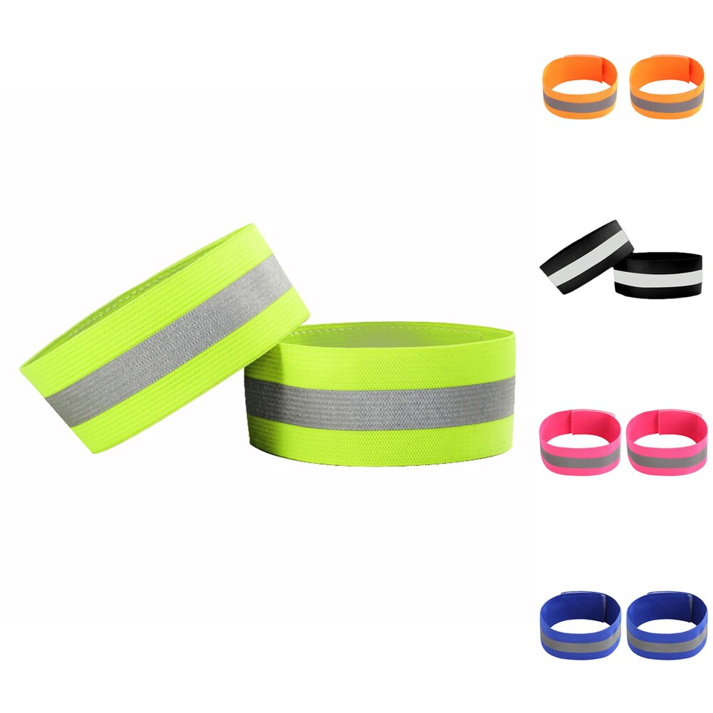 2 stuks reflecterende stoffen polsbandjes, enkelbandjes, fietsen, wandelen, reflecterende strips