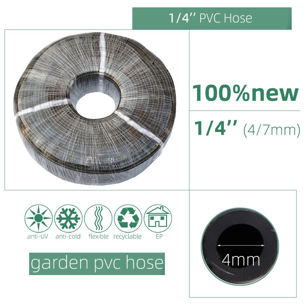 30-50M DIY Garden Drip Irrigation System Automatic Watering 1/4'' Hose Micro Watering Kits Adjustable Drippers Greenhouse