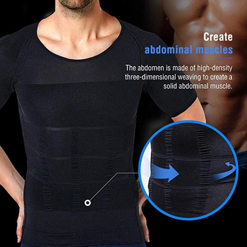Mannen Afslanken Shaper Houding Vest Mannelijke Buik Buik Voor Corrector Compressie Body Building Fat Burn Borst Tummy Shirt Corset