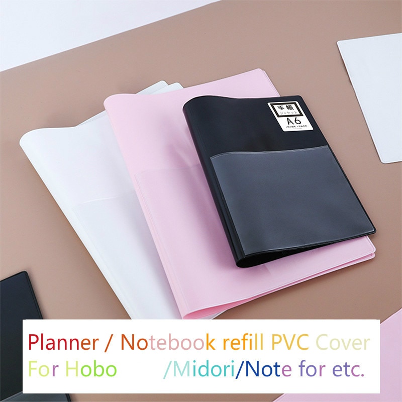 A5 en 6 notesbog indvendigt omslag beskyttelsesomslag macaron pvc bogomslag planner shell til midori hobonichi refill tilbehør papirvarer