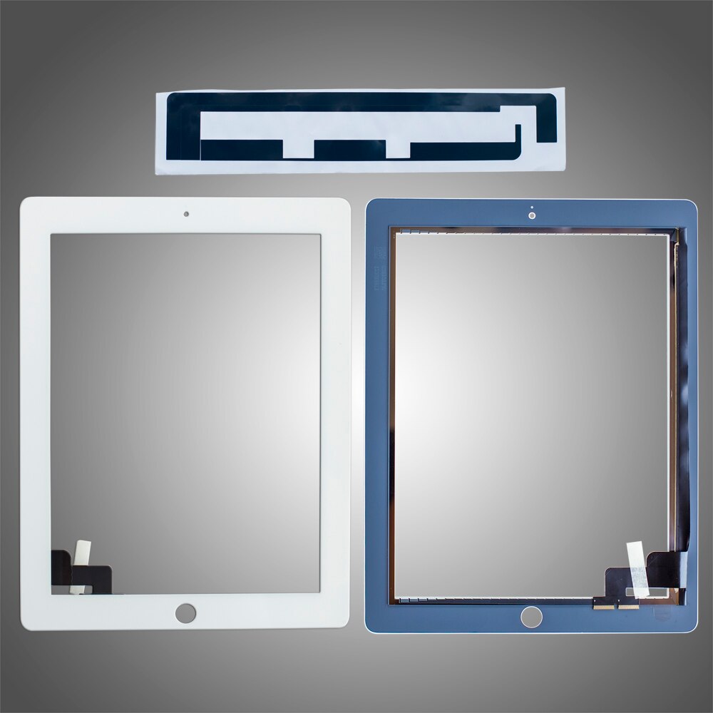 Voor Ipad 2 A1395 A1396 A1397 Touch Screen Digitizer Sensor Glas Panel Met Midden Frame + Gereedschap + Gehard Glas + Adhesive