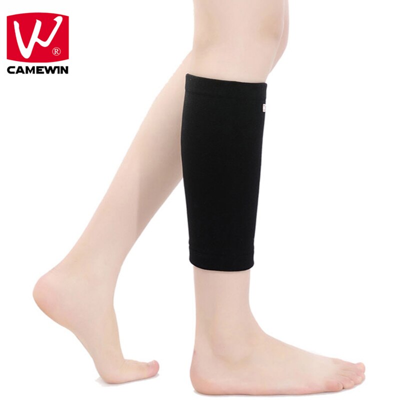 Camewin 1 stk benbeskytter sportssikkerhed knæpuder til mænd og kvinder høj elasticitet åndbar strikket benstøtte benvarmer