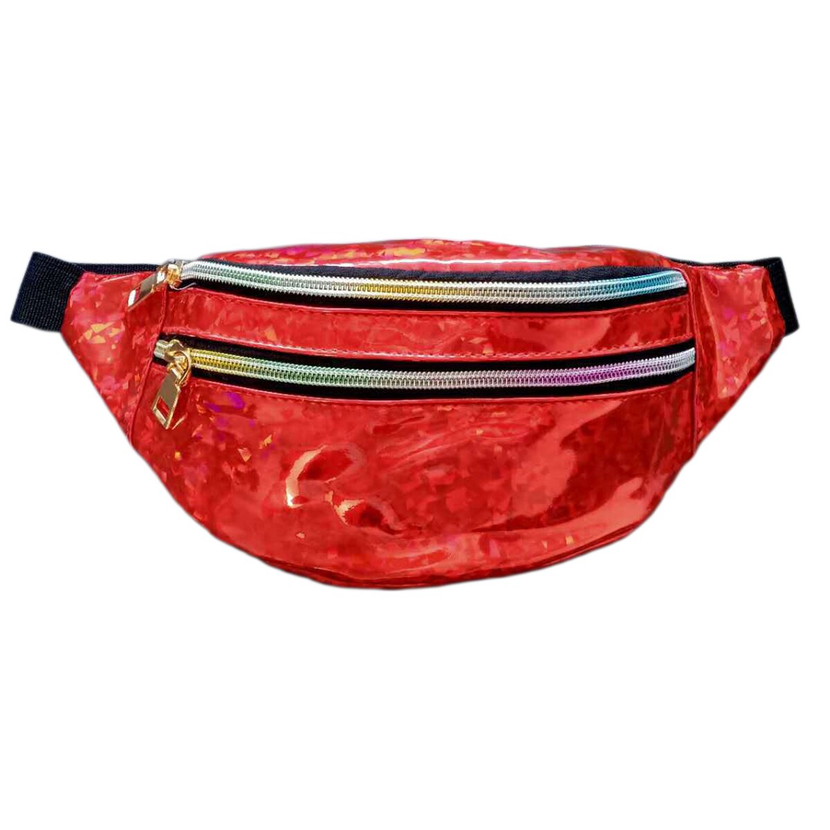 Pailletter trykning taljetaske til børn baby fanny pack piger skulderbælte tasker børn talje pakker glitter telefontaske: Rød