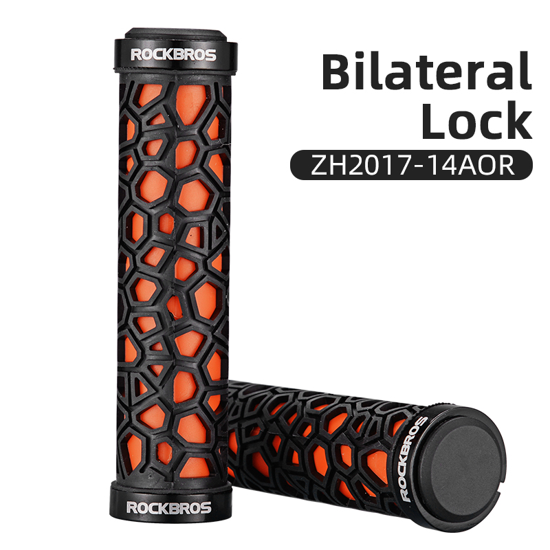 Rockbros sykkelhåndtak sykkelhåndtak gummi låsing på ultraight mtb-grep antiskli støtdempende sykkelstyr sykkel deler: Himmelblå