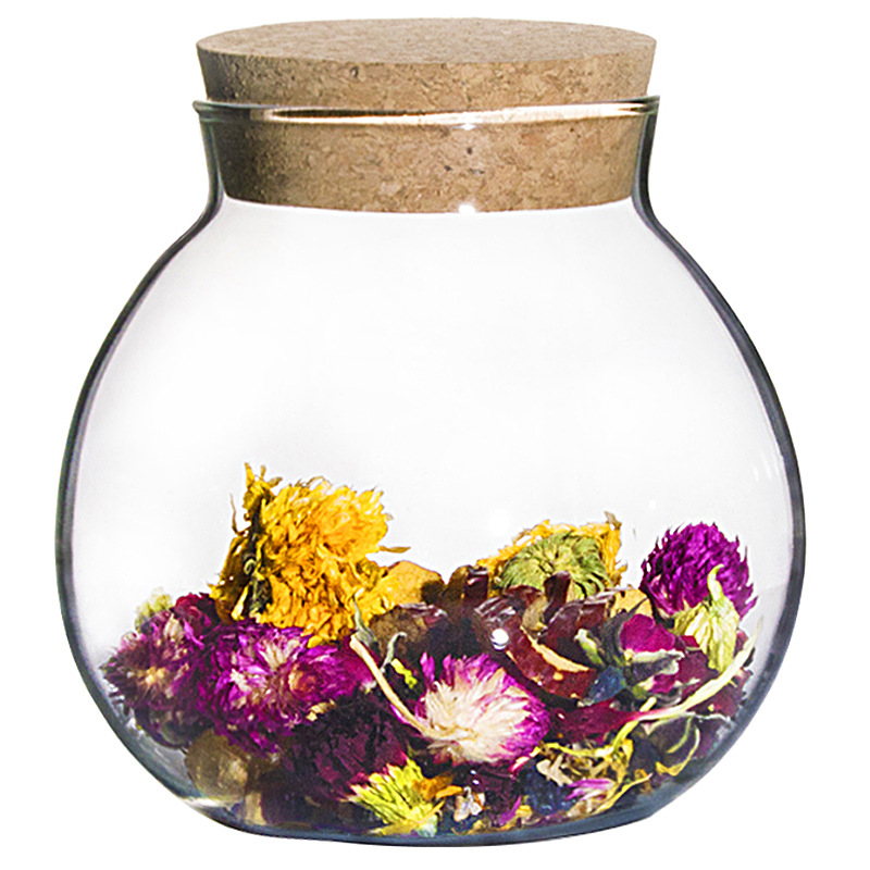 Sealed Glass Jars Borosilicate Heat-resistant Transparent Glass Storage Jars Flower Tea Dried Fruit Nuts Cans