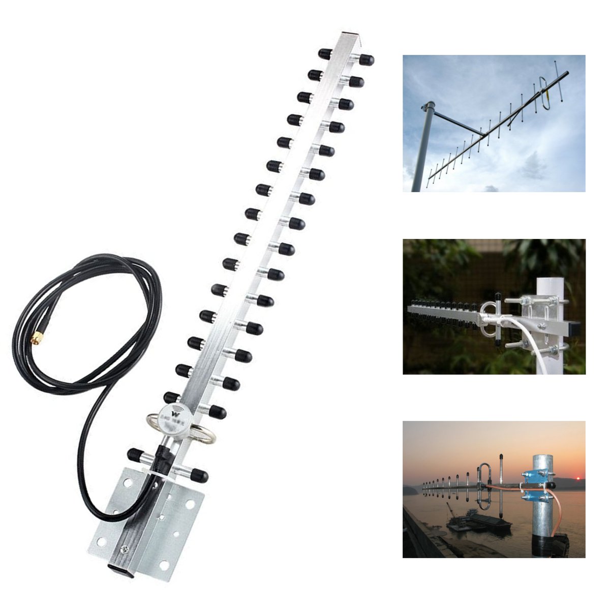 Bærbar rp-sma 2.4 ghz høj forstærkning 25 dbi yagi udendørs trådløs wlan wifi-modtager signalforlænger antenne til modem pci-kortrute