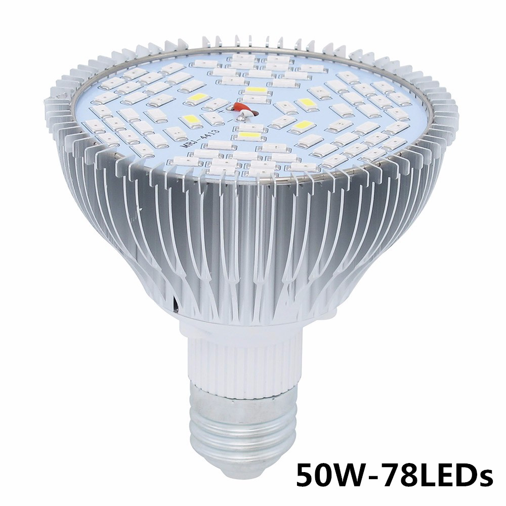 Full Spectrum E27 Led Grow Light 18/28/40/78/120 Leds Red Blue UV IR Grow Lamp For Indoor Plants Hydroponics Flowers Vegetables: 78LEDS