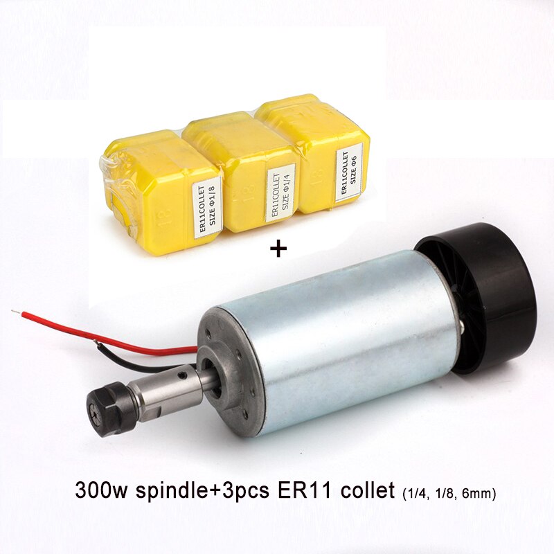 0.3KW 52Mm ER11 Chuck Cnc Spindel Motor 300W Spindel Motor Diy Dc 12-48 Cnc 300W spindel Motor Voor Pcb Freesmachine: spindle add er11