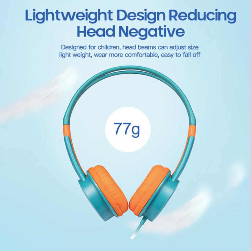 Cute Kids Wired Soft Headphones Stereo Music Children Over-Ear Headset Adjustable Headband Computer Tablet Kid Child Earphone