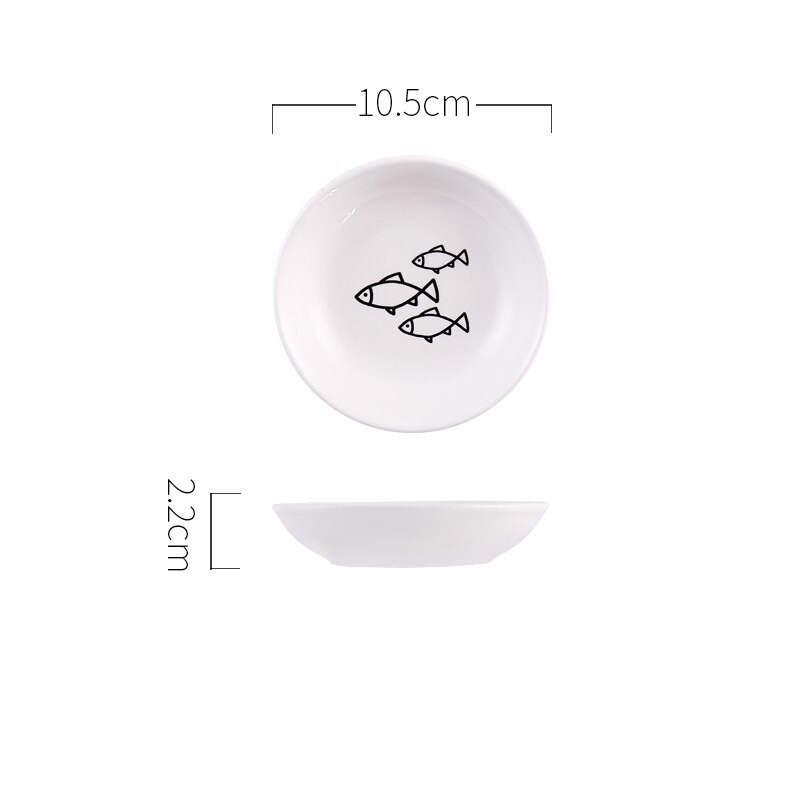 Cute Cat Small Saucer Shape Mini Plate Ceramics Cartoon Dish Snack Plate Chinchilla Squirrel Hedgehog Bowl: fish