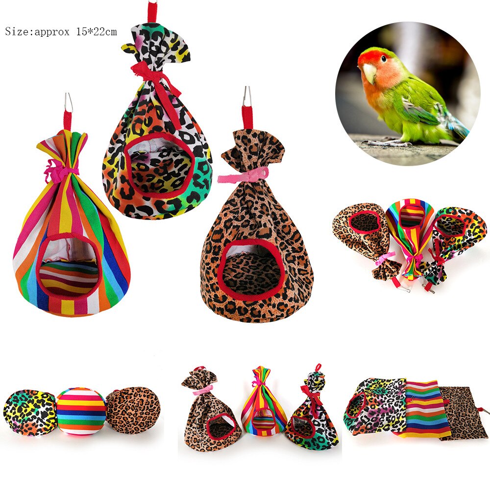 15*22cm Small Bird Parrot Nest House Bed Habitat Cave Hanging Tent Parakeet Sleep Hut Hammock Birds Supplies