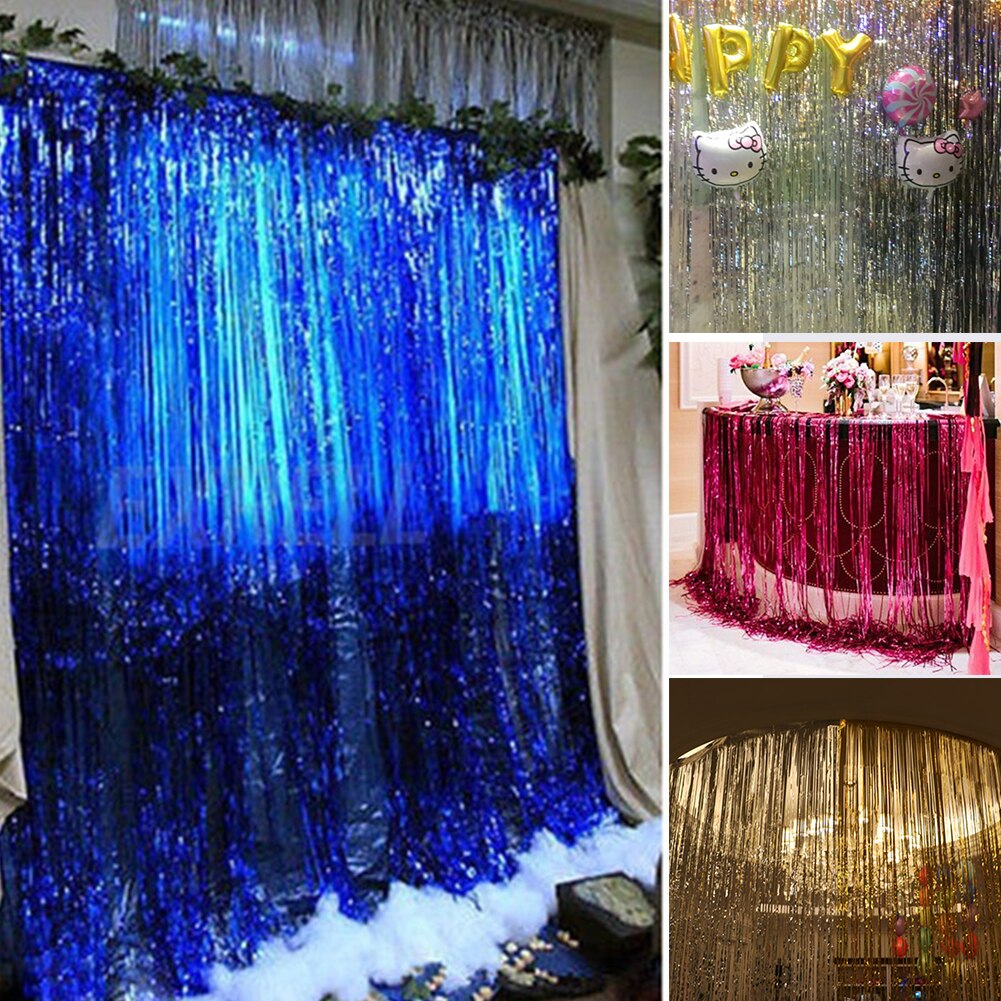 Folie Fringe Gordijnen Photo Booth Klatergoud Deur Achtergrond Party Decoratie