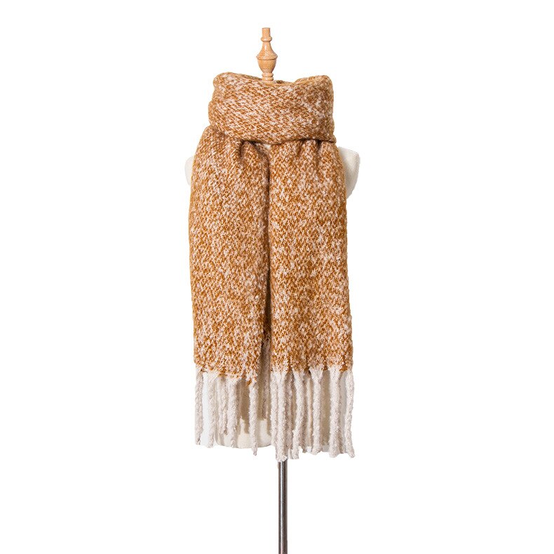 Gros sable gland pince fleur couleur correspondant écharpe châle épaississement écharpe écharpe femmes hiver Sjaals Voor Dames femmes écharpe: 1