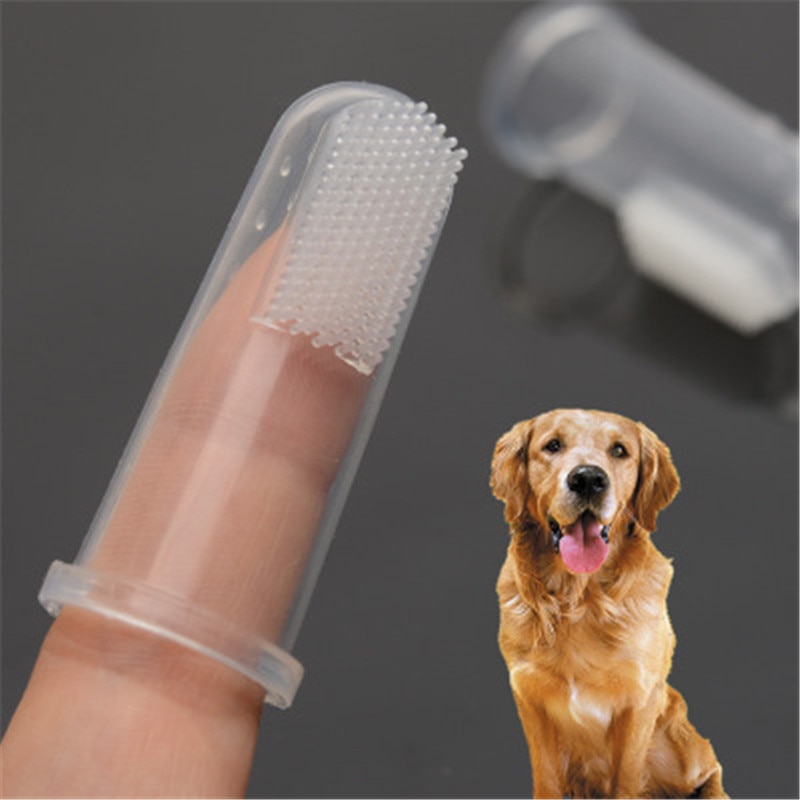 Hond/Kat Latex Vinger Siliconen vinger tandenborstel Huisdier tandenborstel ontkalken orale schoonmaakproducten vinger borstel