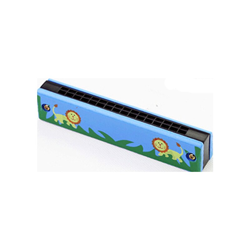 Children Harmonica 16 Holes Cute Cartoon Harmonica Kids Wind Instrument Beginner Musical Educational Toy: Blue lion