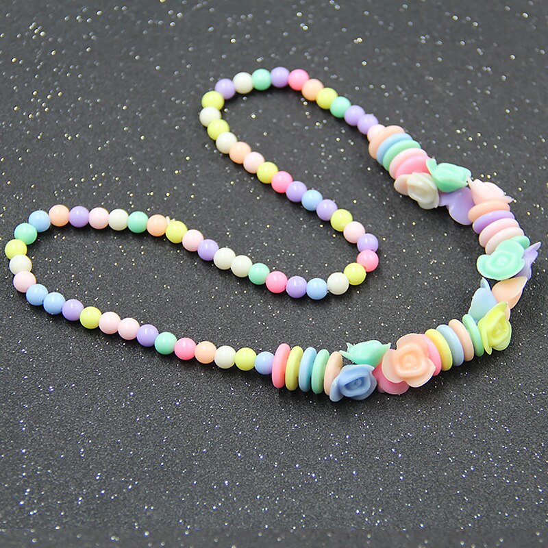 Mode Zoete Snoep Kleur Ketting Kralen Charmante Ketting Kinderen Cosplay Accessoire Roze Meisje Party Multicolor Sieraden