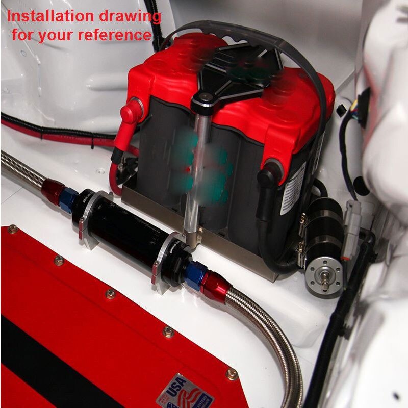 Racing Ready Inline Fuel Filter AN10 Steel SS With 100 Micron Element Black