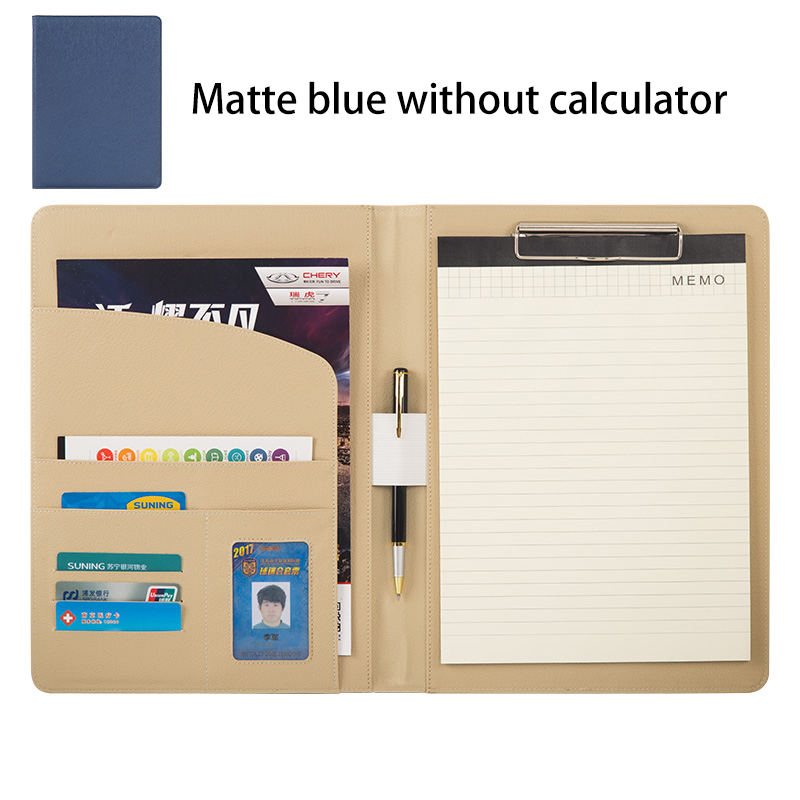 335*240mm A4 multifunktions Geschäft Büro Gewidmet Ordner Vertriebsleiter Leder Clip/vertragsunterzeichnung Carpetas Pasta Escolar: matt Blau ohne