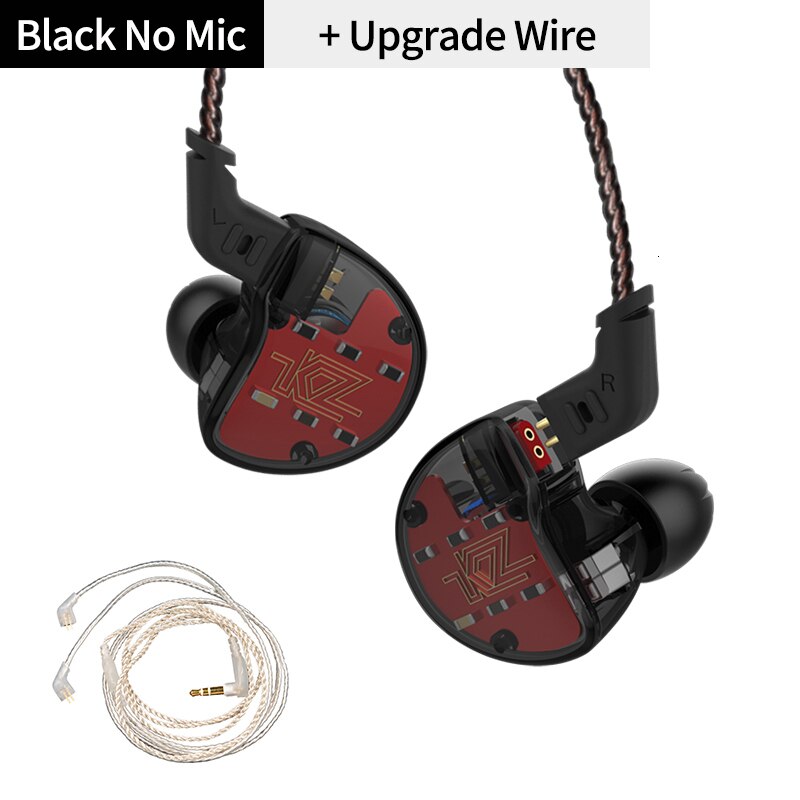 Kz ZS10 Hoofdtelefoon 4BA + 1DD Dynamische Armature Oordopjes Hifi Bass Headset Noise Cancelling In Ear Monitors Hybrid Oortelefoon: blackNomic cable