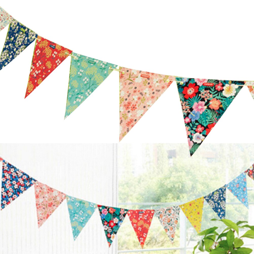 12 flaggor 120cm pappersbunting vimpel flagga banderoll girland för bröllop/födelsedag/babyshow fest dekorativt tillbehör blomflagga