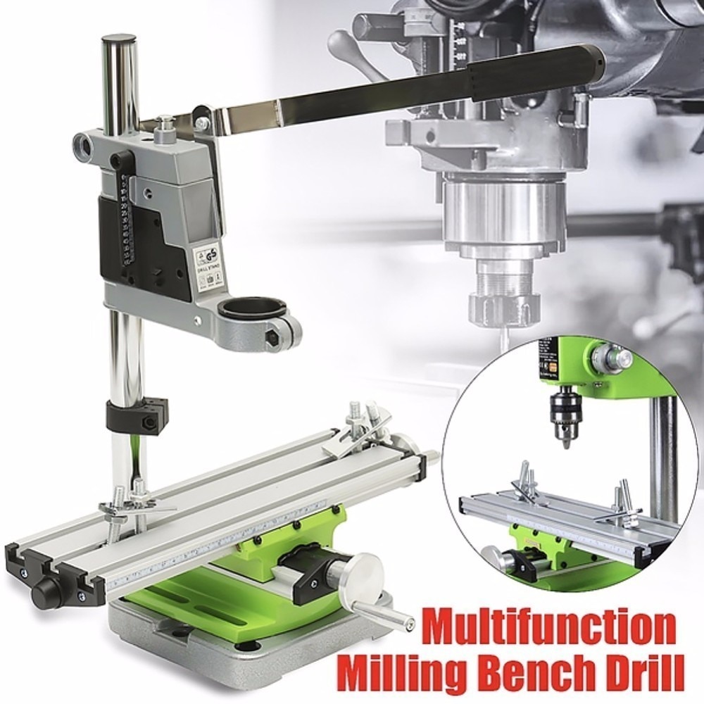 2 Axis CNC Multifunction Mini Working Table Bench Vise Bench Woodworking Drill Milling Machine Stent