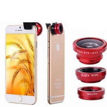 Universal- 3 in 1 Clip Fisheye Objektiv Kamera Fisch Auge Weitwinkel Makro Linsen für Iphone 7 6 6s 5 4s Samsung Huawei Sony Smartphone