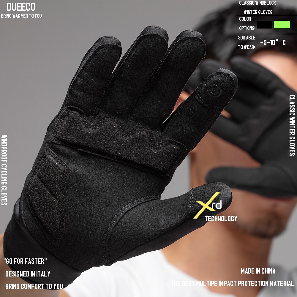 guantes ciclismo invierno Guantes de ciclismo a prueba de viento, guantes de bicicleta, guantes de bicicleta de montaña-XRD acolchados con absorción de golpes, antideslizantes, térmicos y cálidos