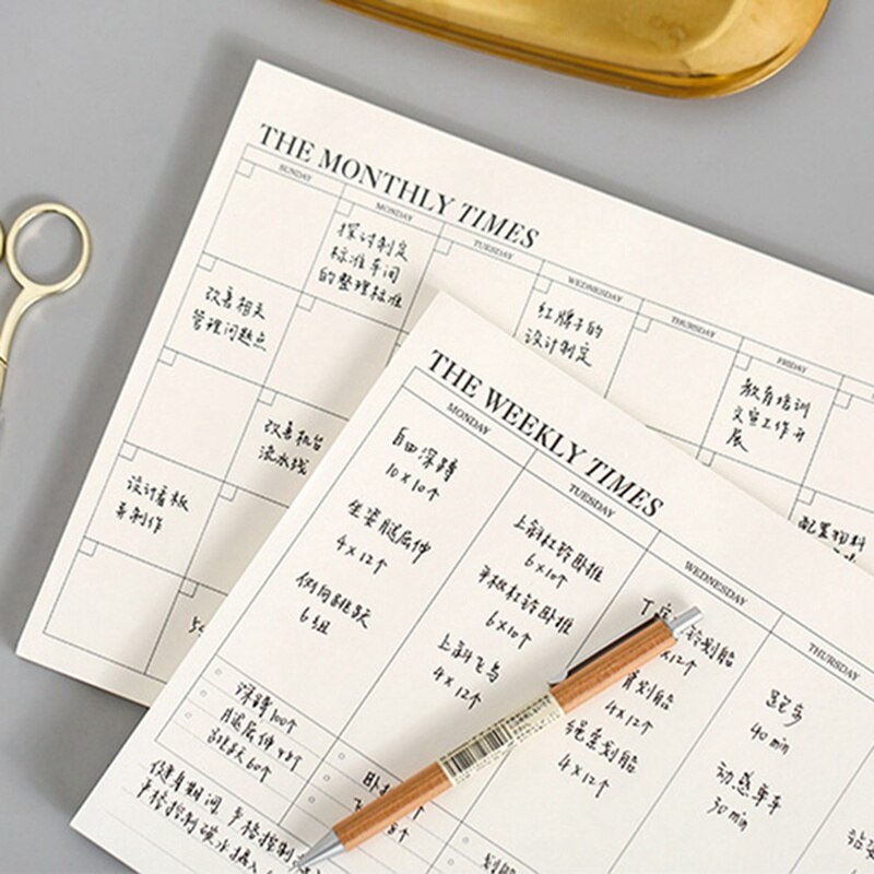 Planner Notebook Office Supplies School Stationery Tear Monthly Weekly Planner Day Planner Book Stationery