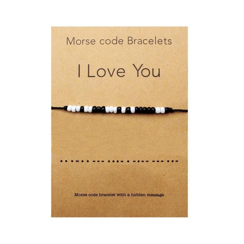 I Love U Morse Code Armband Koppels Bijpassende Armbanden Voor Hem Of Haar, Vriend En Vriendin, moeder En Dochter