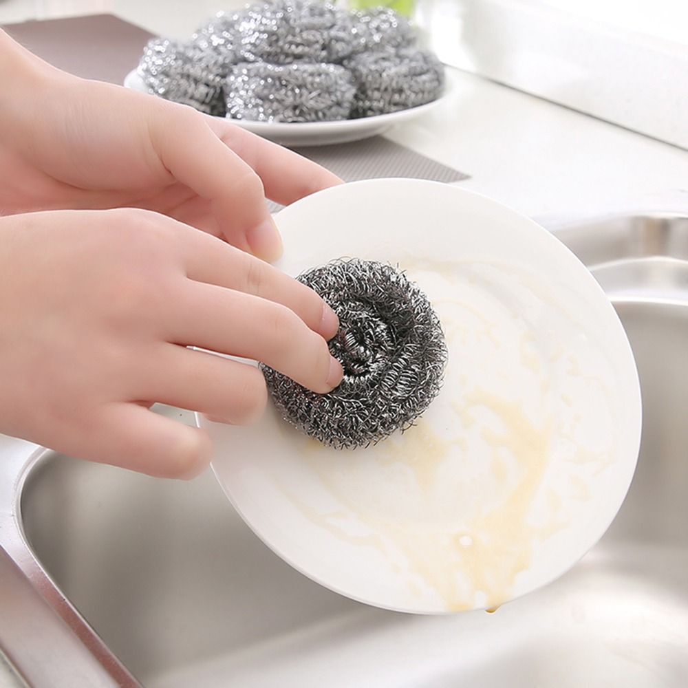 20pcs/bag Kitchenware Scouring Pad Household Stainless Steel Wool Kitchen Supplies Pot Scrubber Kitchen Cleaner Pan Scourer