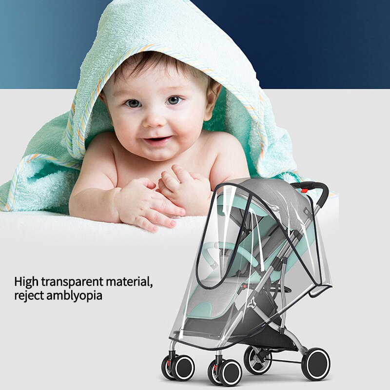 Universal Stroller Rain Cover Waterproof Tandem Seat Twin Stroller Transparent Pushchair Raincoat Baby Stroller Accessorie